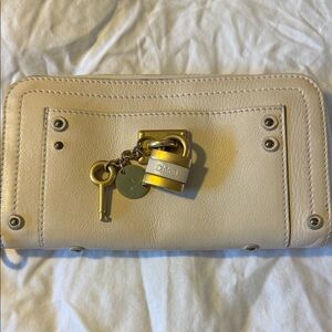 Chloé White and Gold Padlock Detail